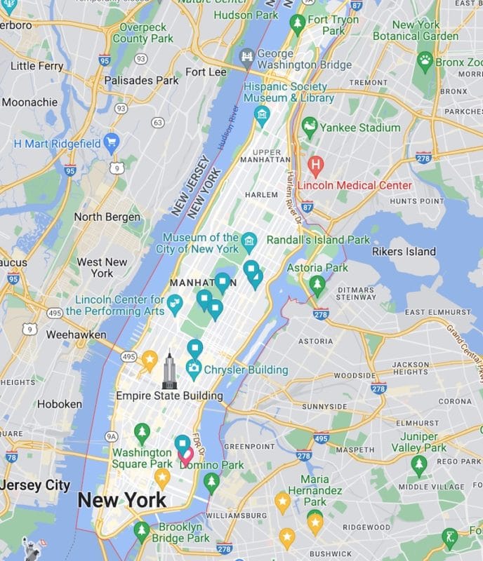 Manhattan travel map