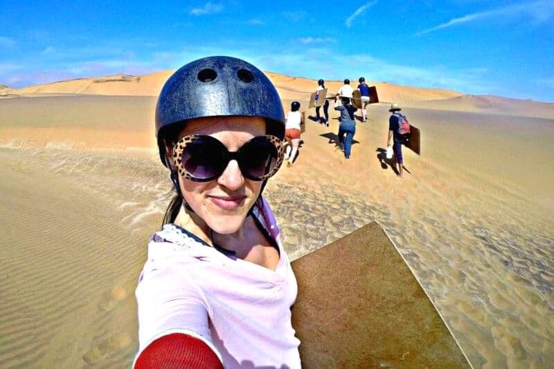 Sandboarding in Namibia, one of Africa's best places for adventure travel