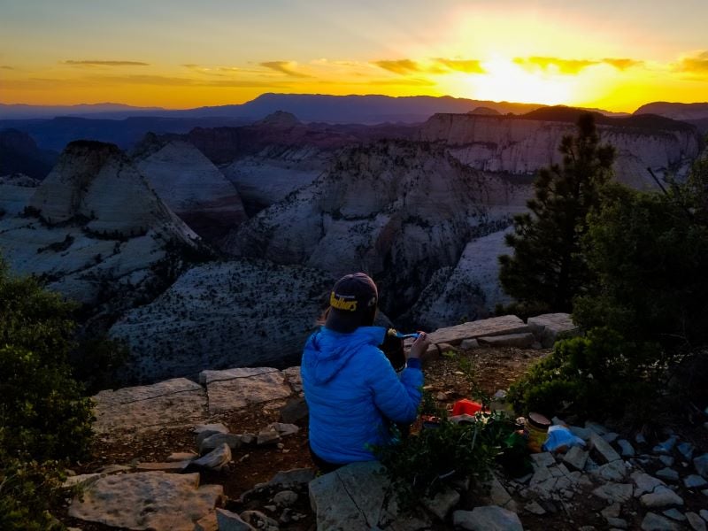 Short adventure stories on backcountry camping in Zion National Park