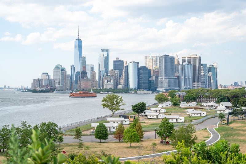 seeing the skyline views NYC is so famous for from Governors Island